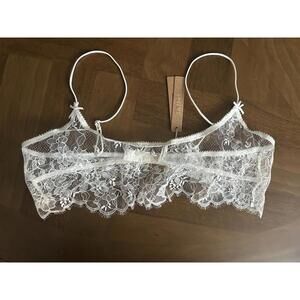Skims Ultra Fine Lace Scoop Bralette Bride Wedding Size Large